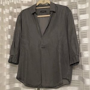 Zara Premium Denim Collection Gray Blouse